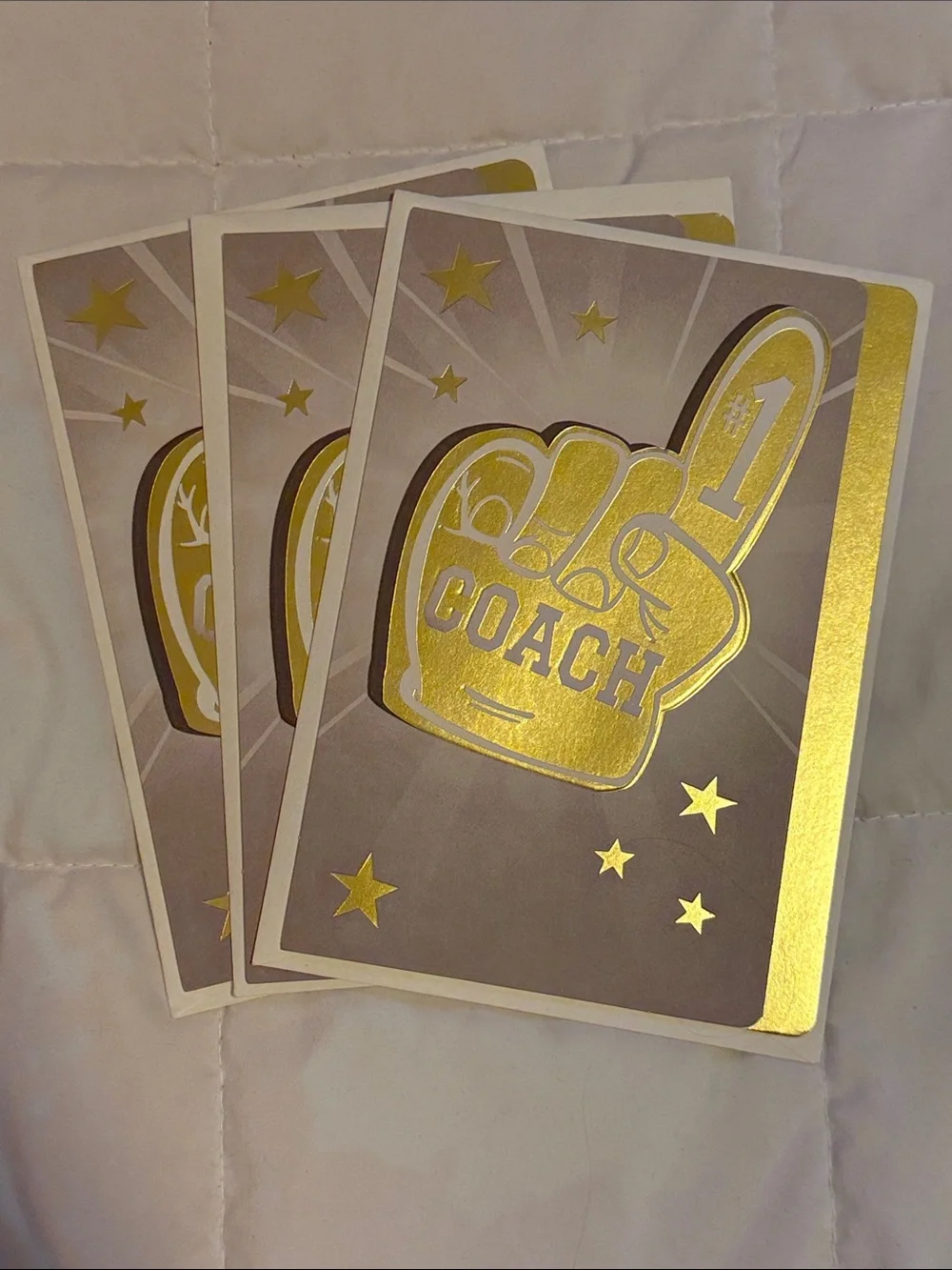 🖤 Bundle of 3 Hallmark #1 Coach Cards
